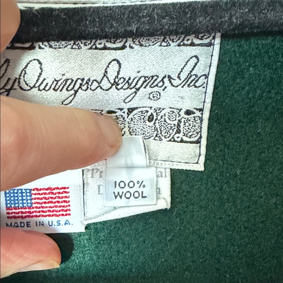 Cindy Ourings Designs Womens Wool Embroidered Yellowstone Fall Nature Overcoat M - Picture 3 of 15